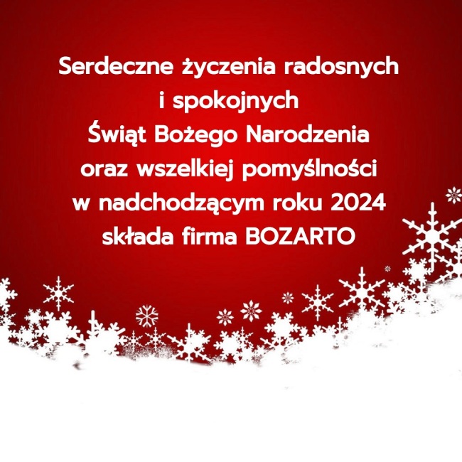 Życzenia Świąteczne i Noworoczne 2023r. od Bozarto W prezencie KOD rabatowy na koniec roku: Gwiazdka23